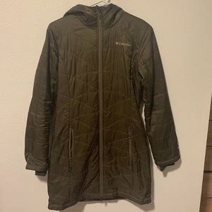 Colombia olive green puffer coat